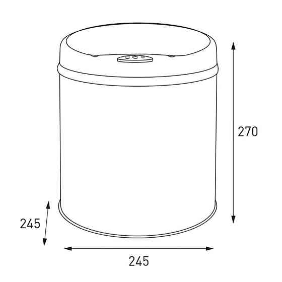 Сенсорное мусорное ведро Mixxus Premium Ellipse-TC0109 9л хром-черное круглое Харьков