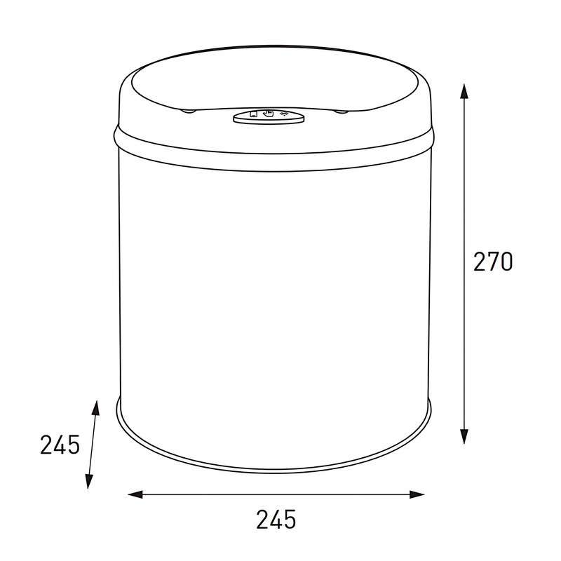Сенсорное мусорное ведро Mixxus Premium Ellipse-TC0109 9л хром-черное круглое Харьков - изображение 4