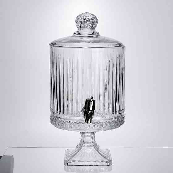 Лимонадниця з краном на підставці скляна 4,5 л прозора HP-19-3045-4 Коломыя