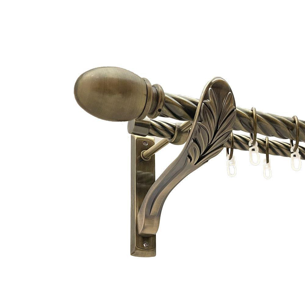 Карниз Orvit Белуно металевий дворядний ретро скручена труба кільце металеве Антик 25\19 мм 200 см (00-00016411) Львів - фото 1