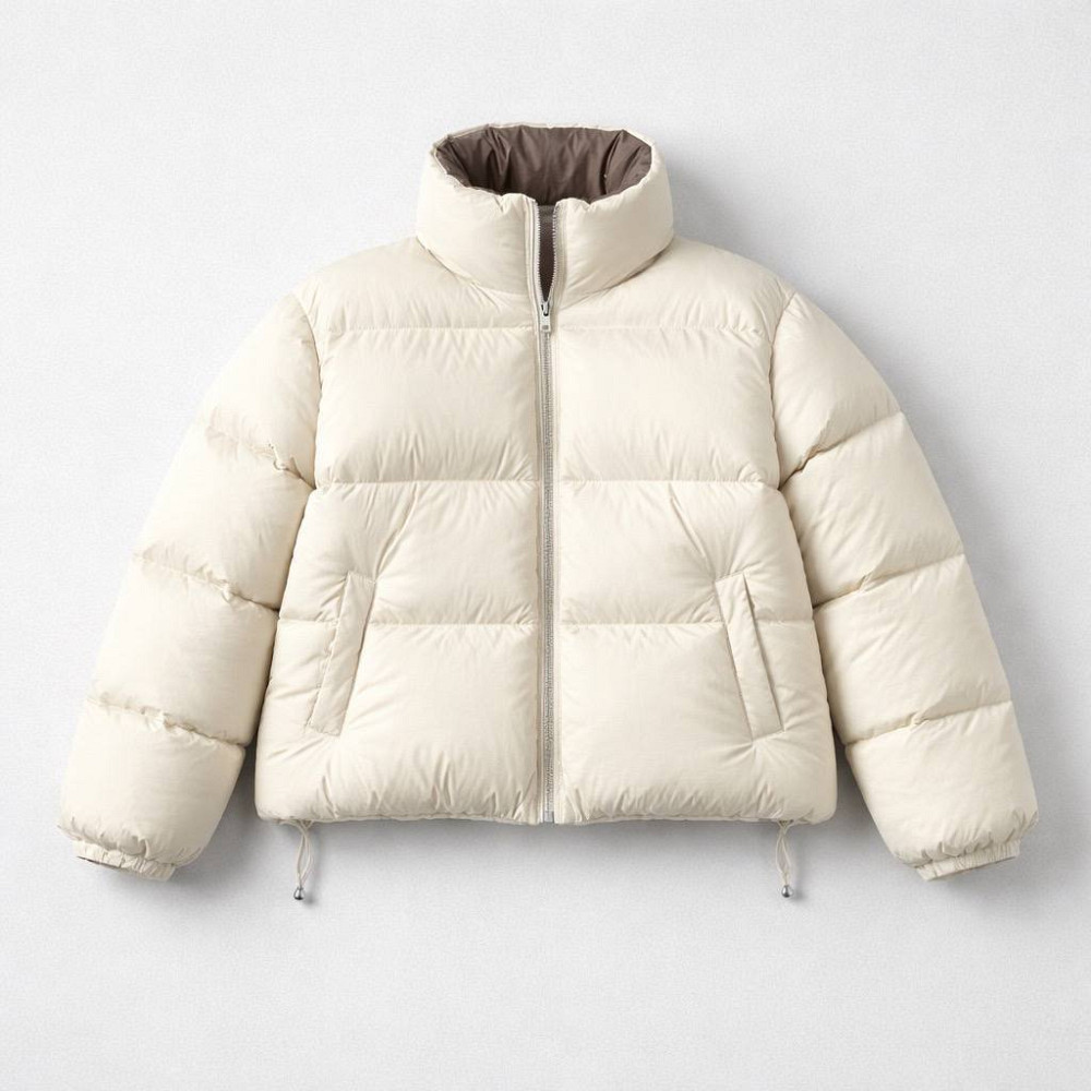 Куртка женская Fashion 3095 короткая пуффер воротник стойка молочная, молочний, M Киев - изображение 7