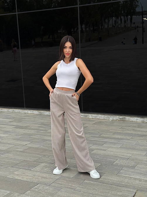 Женские вельветовый штаны палаццо 