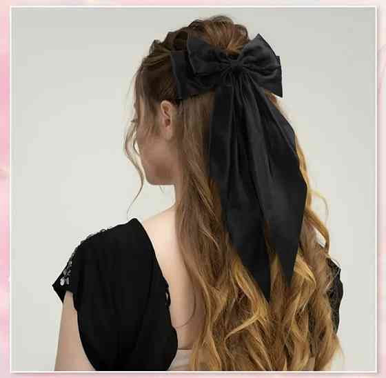 Заколка-автомат "Бант" Чорний 15х30 см Сміла