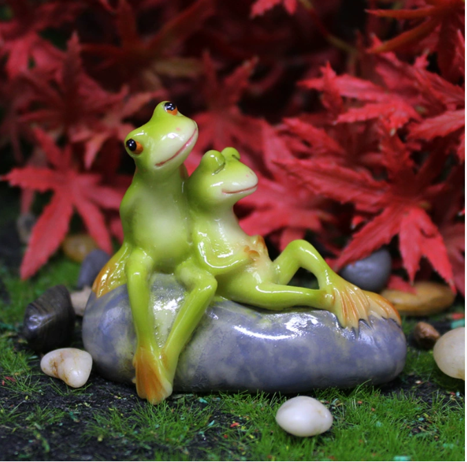 Фигурка Очаровательная парочка жабок 6.3 х 5.2 см из полистоуна для мини-сада и флорариума Одесса - изображение 1