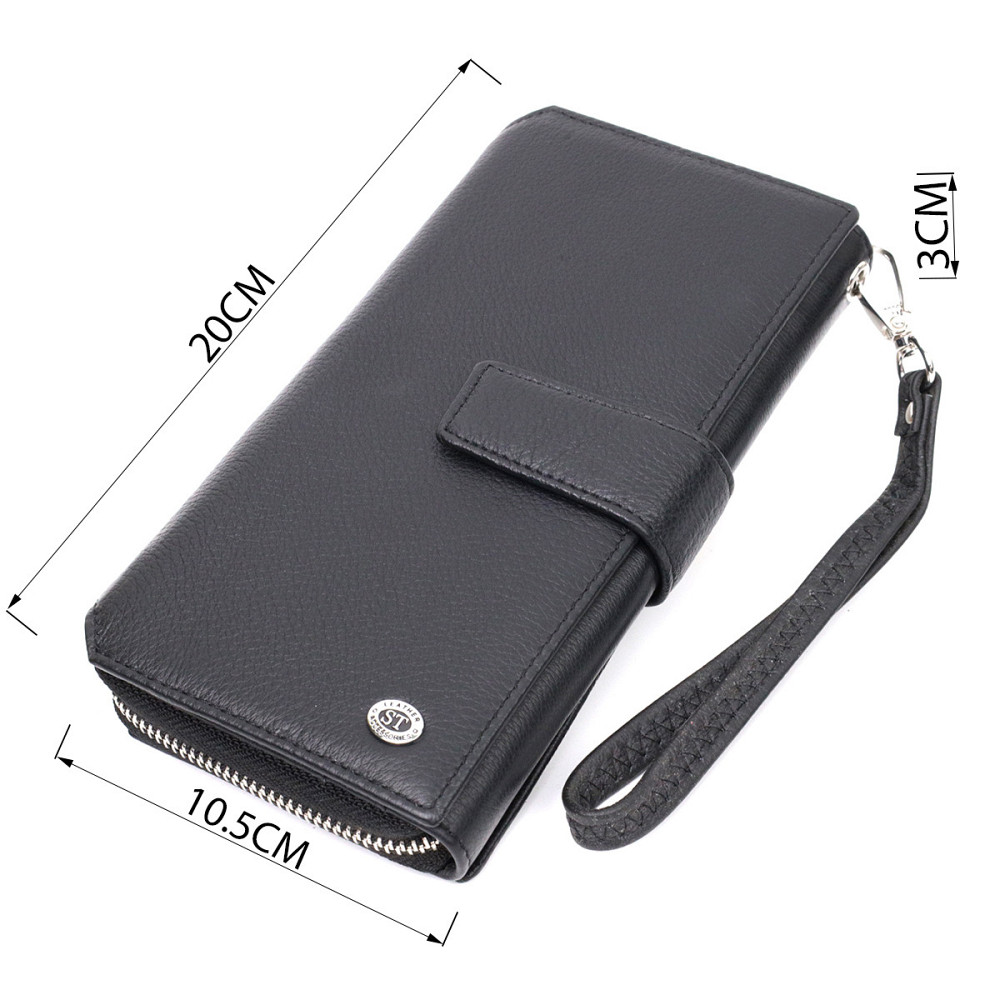 Гаманець-клатч унісекс із натуральної шкіри Чорний (ST Leather) Київ - фото 7