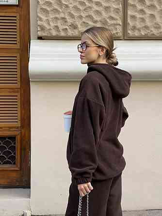 Женский теплый базовый костюм двойка из двухстороннего флиса. Шоколад, 46/48 Одесса