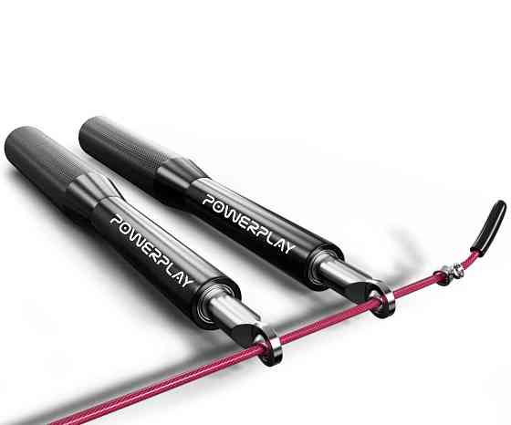 Скакалка швидкісна на підшипниках алюмінієва PowerPlay 4207 Elite Jump Rope Чорна (3m.) Каменское