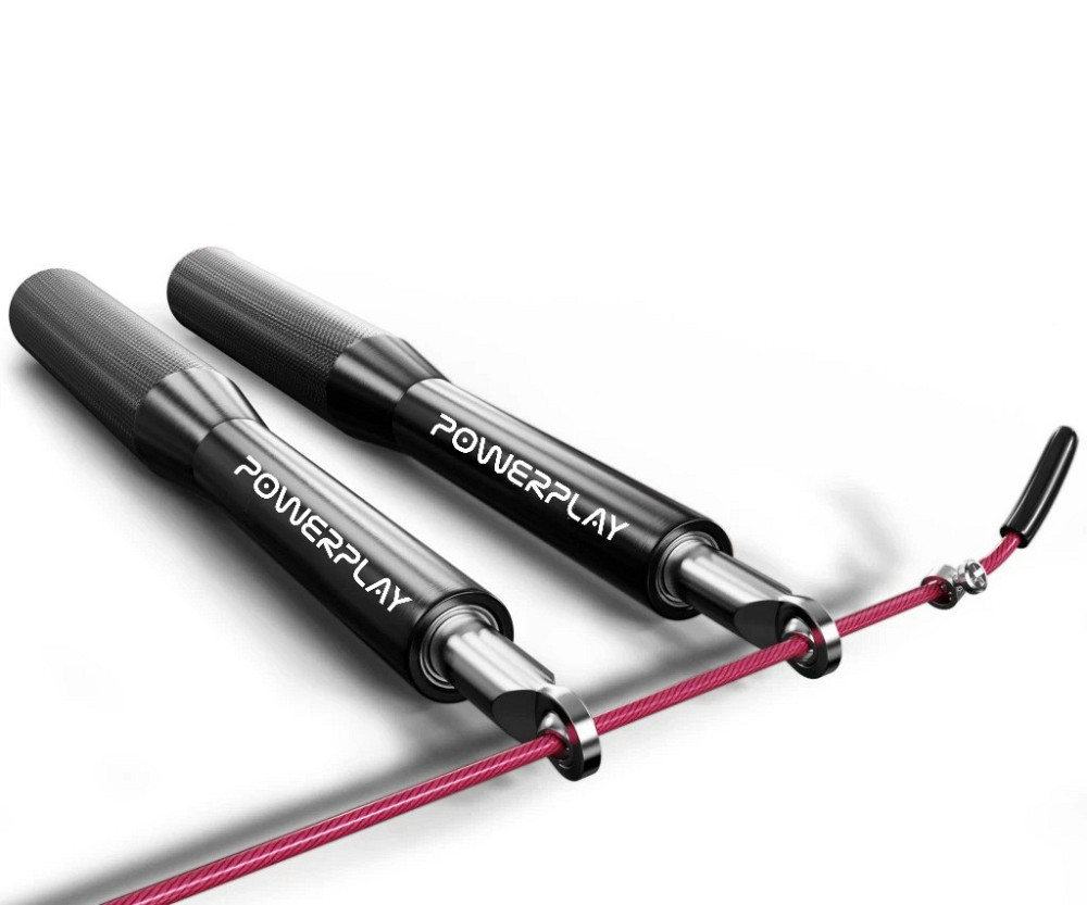 Скакалка швидкісна на підшипниках алюмінієва PowerPlay 4207 Elite Jump Rope Чорна (3m.) Кам'янське - фото 3