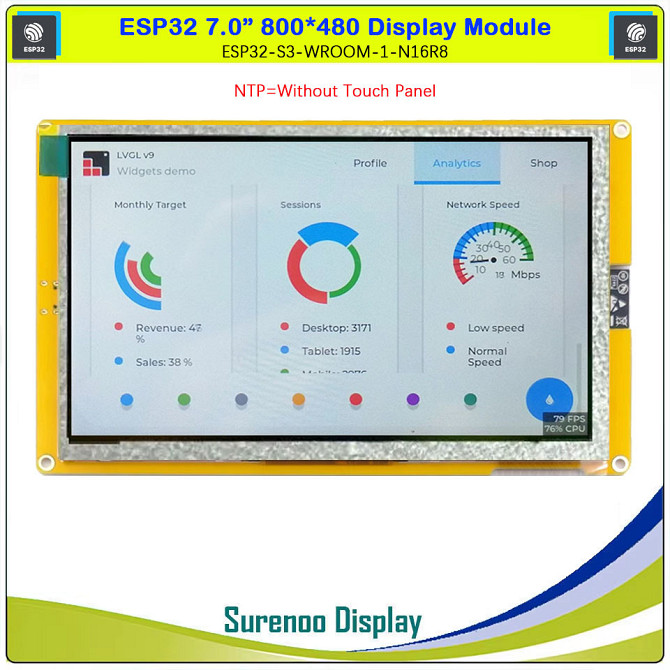 Модуль дисплея ESP32 7.0” дюймов 800×480 с сенсором, Wi-Fi, Bluetooth, PSRAM 8MB, FLASH 16MB для Ard Киев - изображение 1