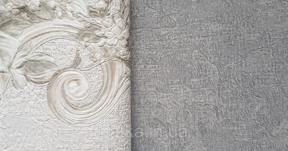 Шпалери вінілові на флізеліні AdaWall Signature1.06х10 під шкіру структурні сірі Київ - фото 3