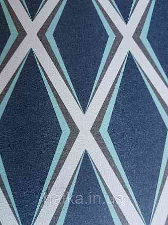 Шпалери флізелінові Decoprint Elisir EL21063 геометричні фігури 3д ромби темно сині сірі коричневі бірюза Київ