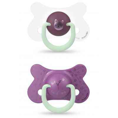 Пустышка Suavinex Фиолетовый котенок 4-18 мес 2 шт. ночная (307009) Винница