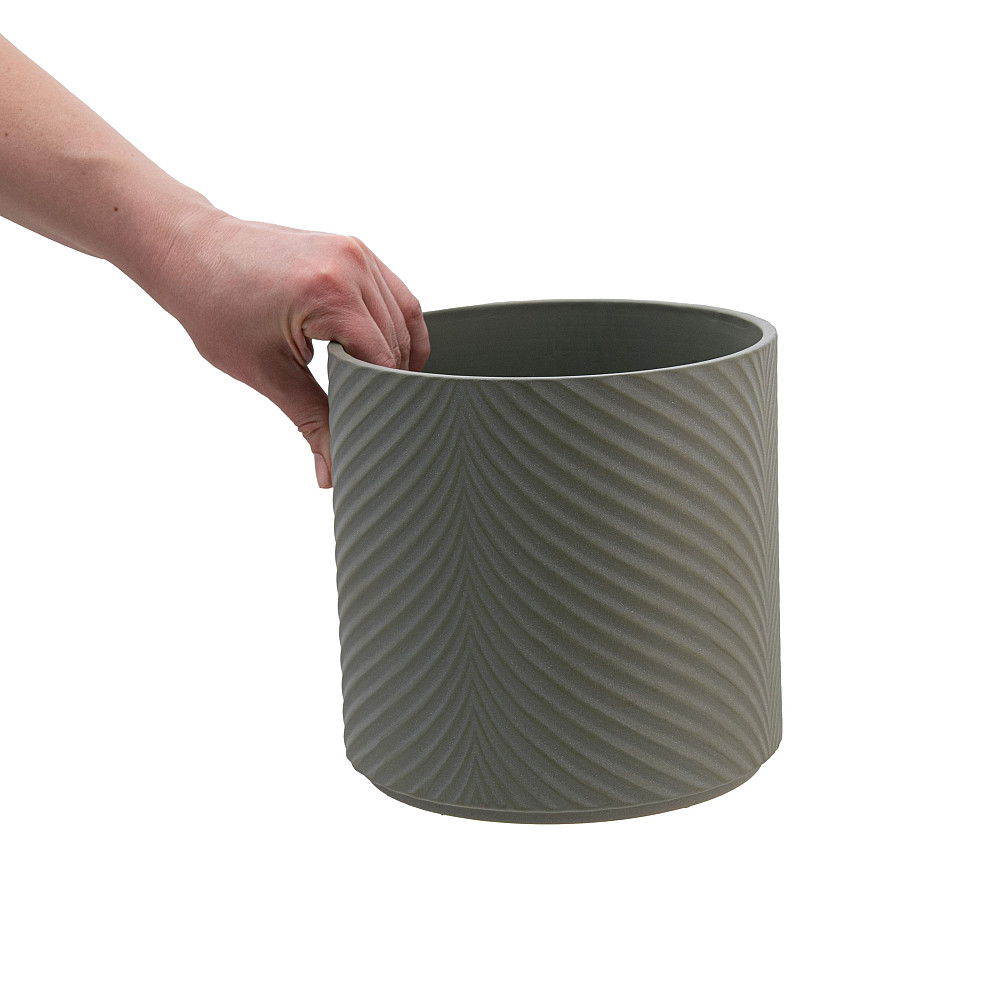 elemi Кашпо для квітів керамічне elemi "Листок" (темно-зелений) 19" круглий 4,5 л Коломия - фото 3