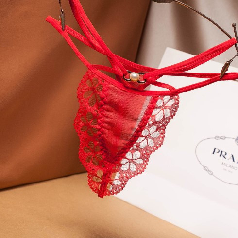 Еротичні стрінги червоні - розмір універсальний, резинка до 90см Київ - фото 1