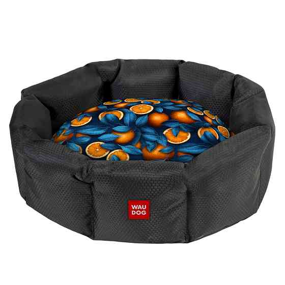 Лежанка для собак WAUDOG Relax, малюнок "Апельсини", M, Ш 42 см, Д 52 см, В 19 см Коломыя