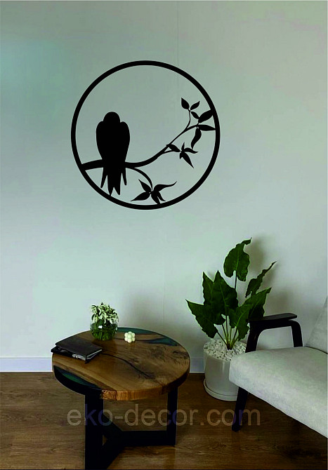 Декоративное настенное Панно «Ворон», Декор на стену 90*90 см, Черный Киев - изображение 7