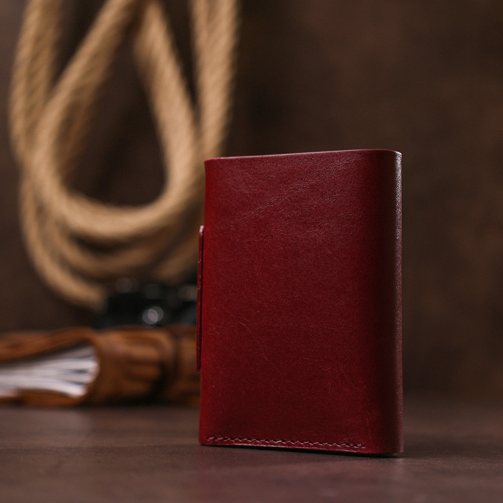 Практичне жіноче портмоне Grande Pelle 11574 Бордовий Київ - фото 2