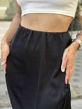 Жіноча шовкова спідниця Silk 54-56, Чорний Київ