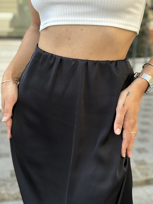 Жіноча шовкова спідниця Silk 54-56, Чорний Київ - фото 2