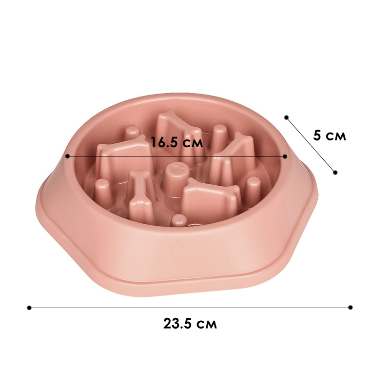 Миска для котов собак Taotaopets 119905 для медленной еды Pink Київ - фото 4