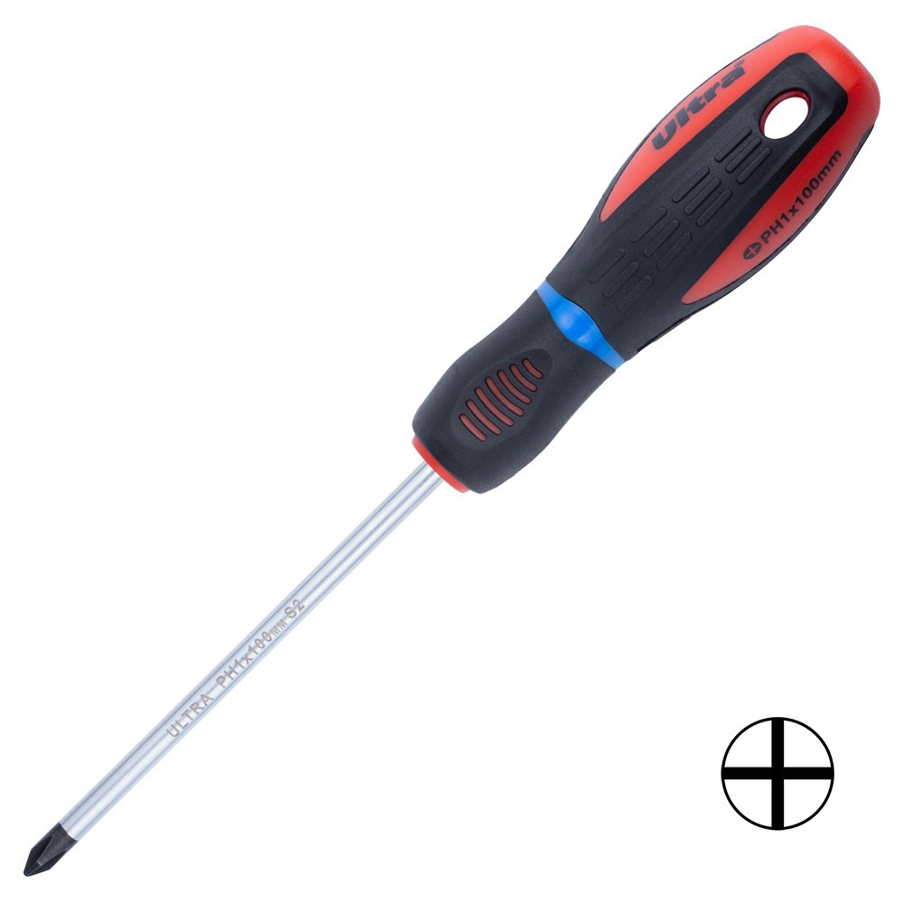 Отвертка крестовая PH 1×100мм S2 Profi ULTRA (4000372) Киев - изображение 1