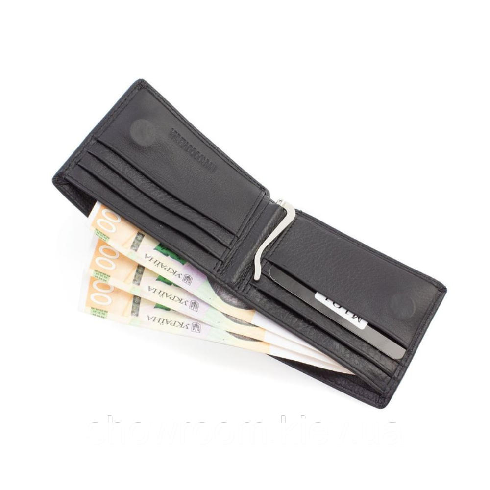 Шкіряний затискач для грошей на магніті Marco Coverna (101) black Київ - фото 4