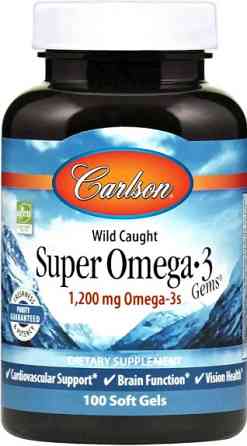 Рыбий жир для сердца Carlson Super Omega-3 1200 мг 100 капс Киев