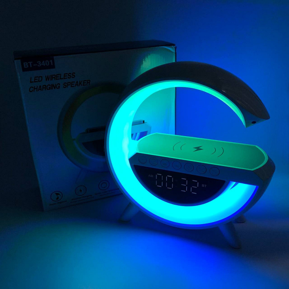 Настольный ночник с беспроводной зарядкой для телефона G-Smart BT-3401, Умная настольная лампа ночник QE-83 Львов - изображение 13