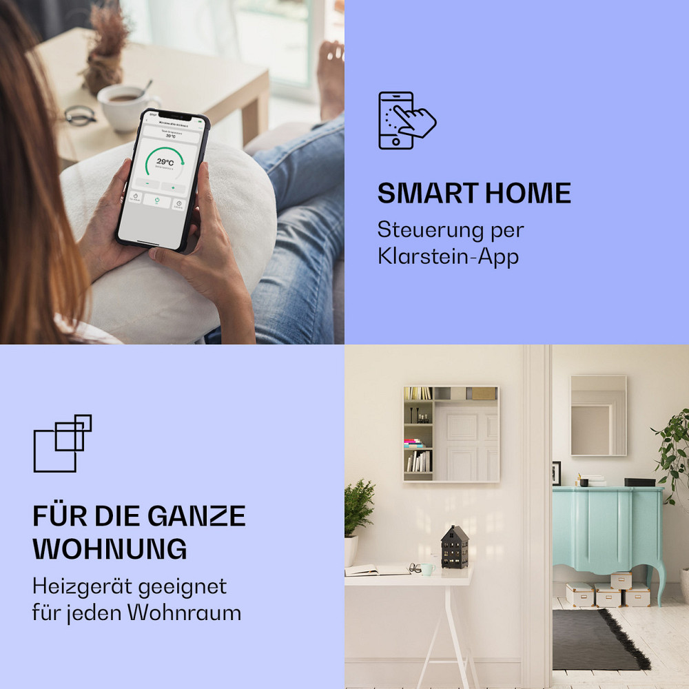 La Palma 750 умный обогреватель 2-в-1 инфракрасный конвектор 85x60см 750Вт переднее зеркало 750Вт (60 x 85 см) Ровно - изображение 2