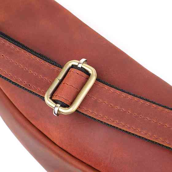 Бананка для мужчин отменного качества из винтажной натуральной кожи Shvigel 23140 Рыжий Киев