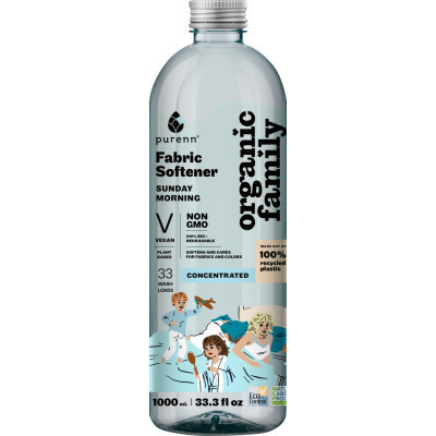 Кондиціонер для білизни Purenn Organic Family Sunday Morning пом&apos;якшувач для збереження кольорів та волокон тканин з Алое 1 л (4751024880456) Вінниця - фото 2