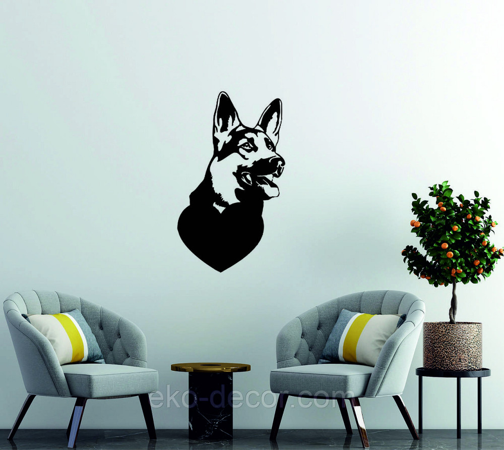 Декоративное настенное Панно «Овчарка», Декор на стену 110*65 см, Черный Киев - изображение 4