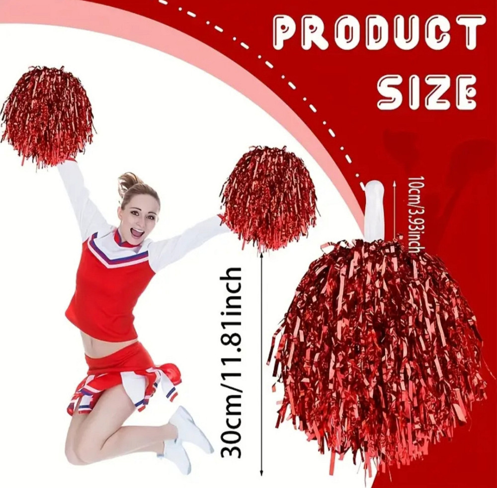 Помпоны для черлидинга красный 2 шт. Київ - фото 1