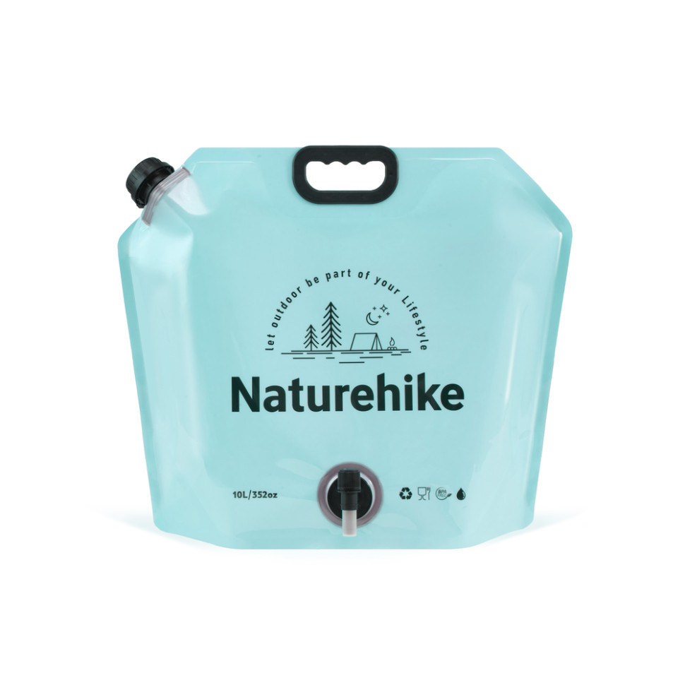 Складной контейнер для воды из полиэтилена Naturehike CNK2450CF027, 10 л, голубой Киев - изображение 1