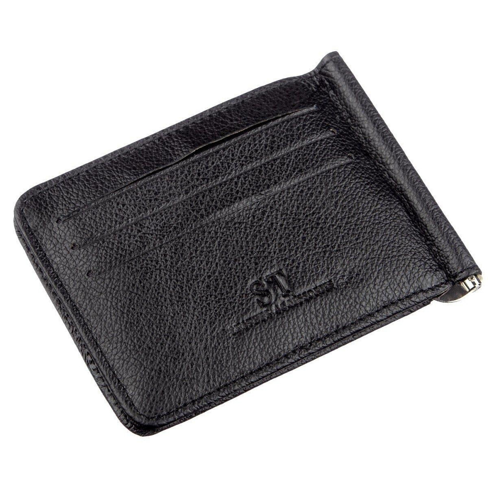 Чоловічий шкіряний затискач для грошей на магніті чорний (ST Leather) Київ - фото 18