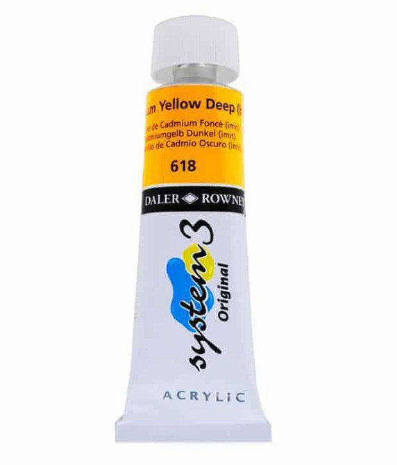 Фарба акрилова "System 3" 75мл 90775618 кадмій жовтий темний (А), шт Київ - фото 1