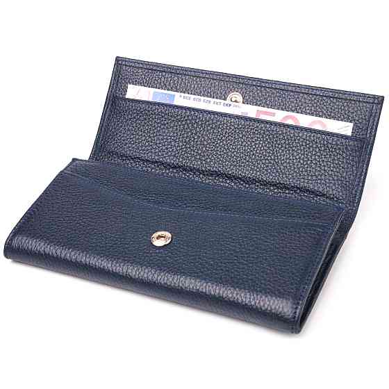 Женский кошелек из натуральной зернистой кожи CANPELLINI 21624 Синий Киев