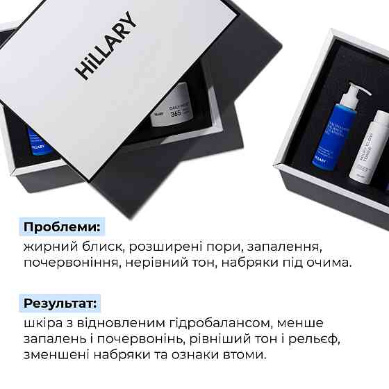 Комплексний б’юті-сет для жирної та комбінованої шкіри Perfect Niacinamide Sebo Balance Hillary Вінниця