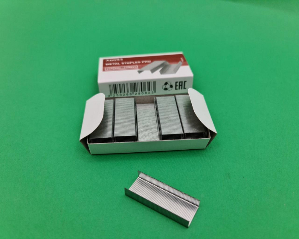 Скобы для канцелярского степлера №24(1000шт) AXENT (1 кор) Харьков - изображение 3