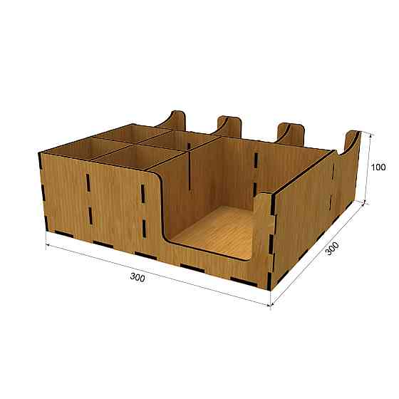 Органайзер EKOSTAR дерев'яний дуб з отворами для кришок 30*30 Київ