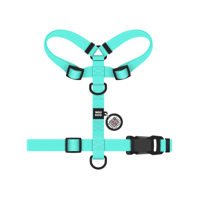 Шлей для собак WAUDOG Magnet анатомическая Н-образная с QR-паспортом, магнитная пряжка-фастекс S тиффани (262227) Винница - изображение 3