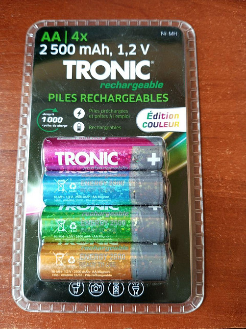 Акумуляторні батареї Micro-NiMH AA HR6 2500 mAh 1.2v 4 шт кольорові TRONIC Полтава - фото 1