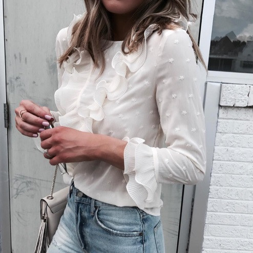 Жіноча блузка з довгим рукавом білий Київ - фото 1