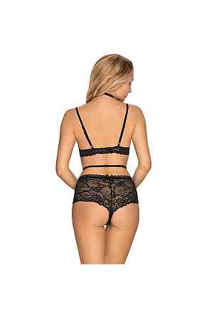 Комплект белья кружевной с декоративными лямками Obsessive Mellania красный, L/XL Sex Aura Киев