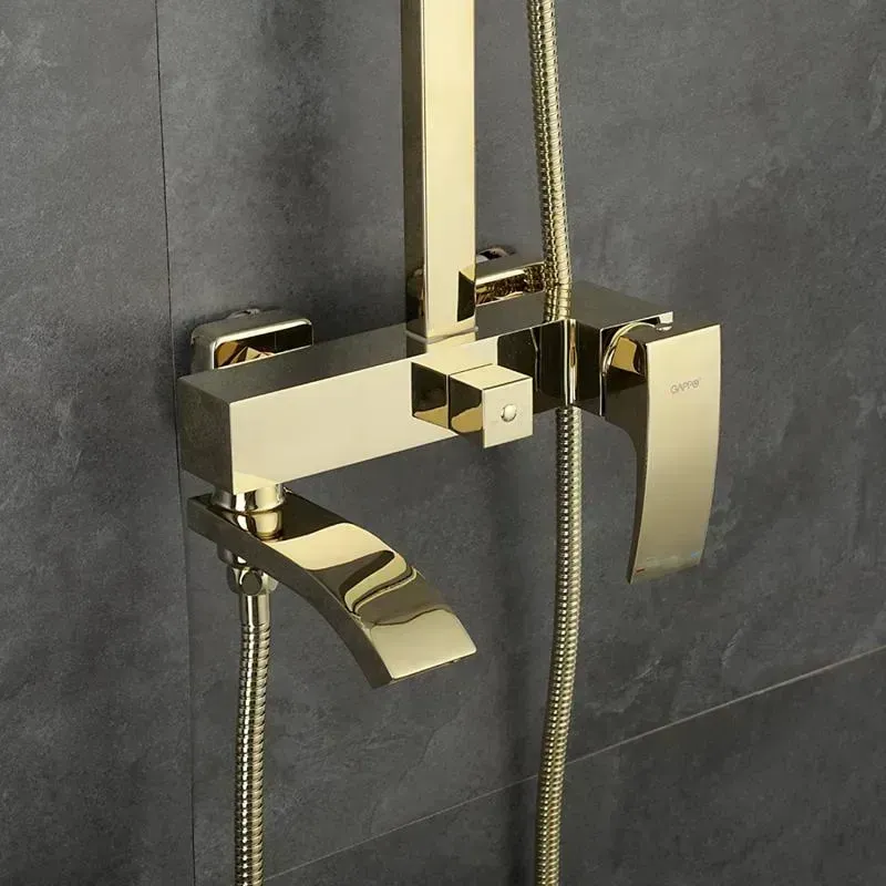 Душова система з виливом GAPPO G2407-3 3-функції, золото Київ - фото 4