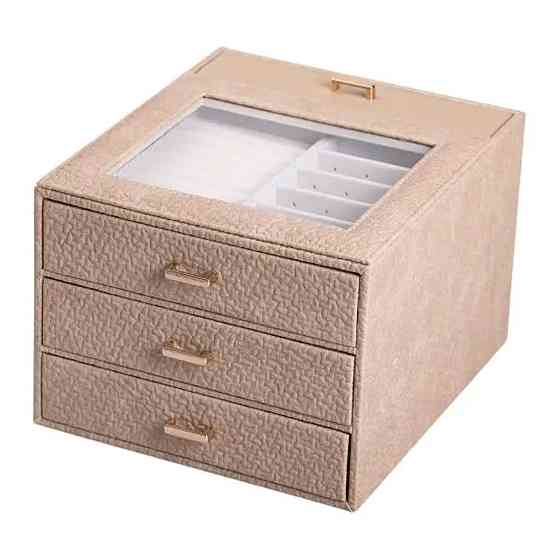 Yiwu Скринька для прикрас з еко шкіри 3 яруси органайзер для ювелірних виробів HP-5-16CR Коломыя