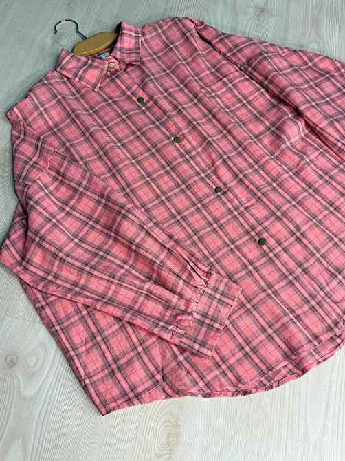 Сорочка жіноча A-N 7866 супероверсайз у клітинку широка, рожевий, one size Київ - фото 14