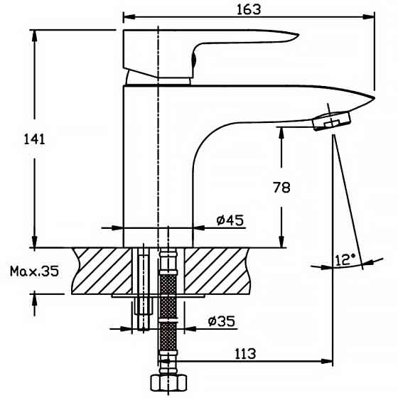 Змішувач для умивальника Haiba Columbia 001 (HB0038) з керамічним картриджем, надійний та стильний Харків