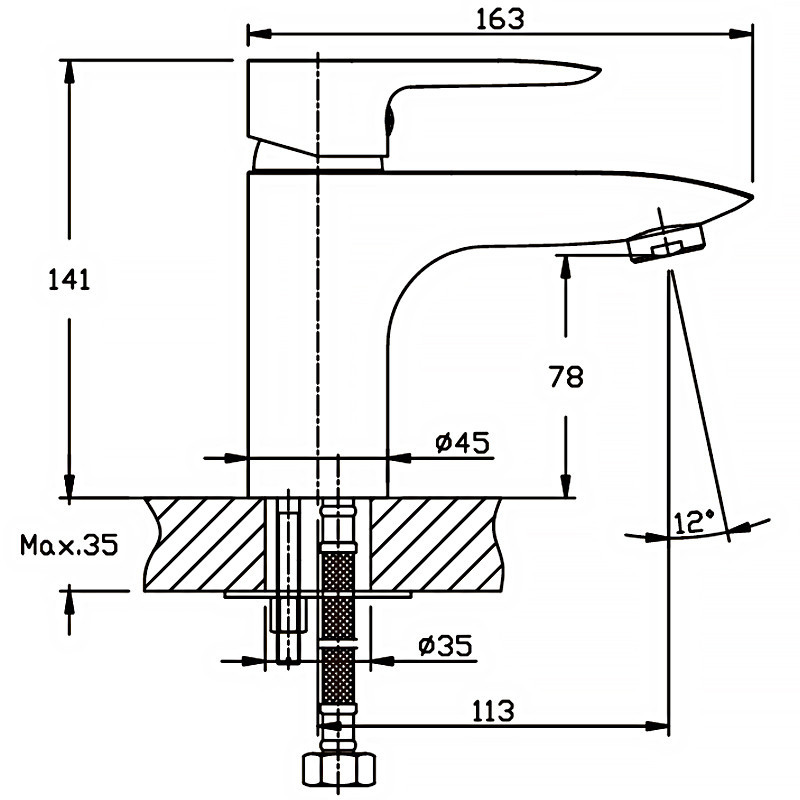 Смеситель для умывальника Haiba Columbia 001 (HB0038) с керамическим картриджем, надежный и стильный Харьков - изображение 2