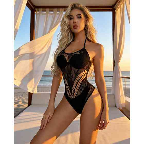 Боді класичне Star Night із сіточкою, чорне, OS (S-L) Sex Aura Київ